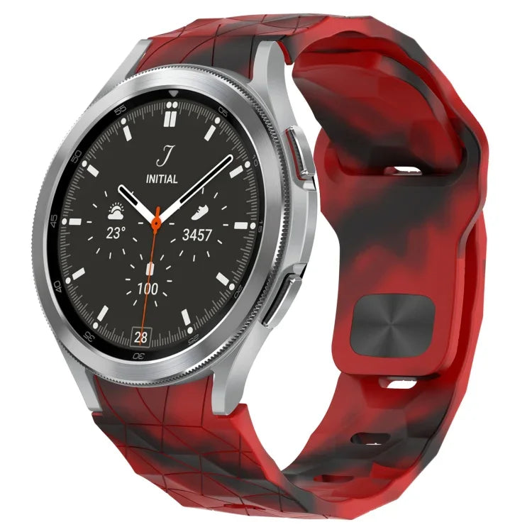 สายซิลิโคนหัวเข็มขัดกลับลายพื้นผิวฟุตบอล สำหรับ Samsung Galaxy Watch 4 44mm, สำหรับ Samsung Galaxy Watch 4 40mm, สำหรับ Samsung Galaxy Watch 4 Classic 46mm, สำหรับ Samsung Galaxy Watch 4 Classic 42mm