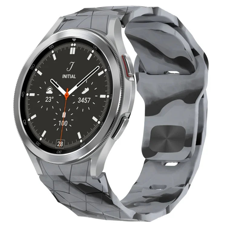 สายซิลิโคนหัวเข็มขัดกลับลายพื้นผิวฟุตบอล สำหรับ Samsung Galaxy Watch 4 44mm, สำหรับ Samsung Galaxy Watch 4 40mm, สำหรับ Samsung Galaxy Watch 4 Classic 46mm, สำหรับ Samsung Galaxy Watch 4 Classic 42mm