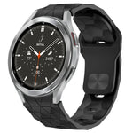 สายซิลิโคนหัวเข็มขัดกลับลายพื้นผิวฟุตบอล สำหรับ Samsung Galaxy Watch 4 44mm, สำหรับ Samsung Galaxy Watch 4 40mm, สำหรับ Samsung Galaxy Watch 4 Classic 46mm, สำหรับ Samsung Galaxy Watch 4 Classic 42mm