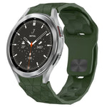 สายซิลิโคนหัวเข็มขัดกลับลายพื้นผิวฟุตบอล สำหรับ Samsung Galaxy Watch 4 44mm, สำหรับ Samsung Galaxy Watch 4 40mm, สำหรับ Samsung Galaxy Watch 4 Classic 46mm, สำหรับ Samsung Galaxy Watch 4 Classic 42mm