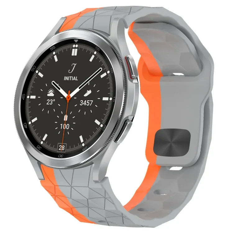 สายซิลิโคนหัวเข็มขัดกลับลายพื้นผิวฟุตบอล สำหรับ Samsung Galaxy Watch 4 44mm, สำหรับ Samsung Galaxy Watch 4 40mm, สำหรับ Samsung Galaxy Watch 4 Classic 46mm, สำหรับ Samsung Galaxy Watch 4 Classic 42mm