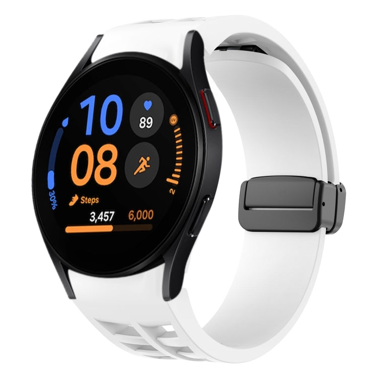 Richard Magnetic Folding Black Buckle Silicone Watch Band, Fof Samsung Galaxy Watch FE 40mm, For Samsung Galaxy Watch 7 40 / 44mm, For Samsung Galaxy Watch 6 class 43 / 47mmic