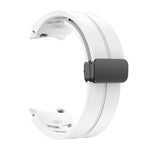 สายรัดนาฬิกาซิลิโคนแม่เหล็กพับหัวล็อกสีดำ Richard สำหรับ Samsung Galaxy Watch FE ขนาด 40 มม. สำหรับ Samsung Galaxy Watch 7 ขนาด 40 / 44 มม. สำหรับ Samsung Galaxy Watch 6 Classic ขนาด 43 / 47 มม.