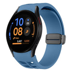 สายรัดนาฬิกาซิลิโคนแม่เหล็กพับหัวล็อกสีดำ Richard สำหรับ Samsung Galaxy Watch FE ขนาด 40 มม. สำหรับ Samsung Galaxy Watch 7 ขนาด 40 / 44 มม. สำหรับ Samsung Galaxy Watch 6 Classic ขนาด 43 / 47 มม.