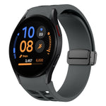 สายรัดนาฬิกาซิลิโคนแม่เหล็กพับหัวล็อกสีดำ Richard สำหรับ Samsung Galaxy Watch FE ขนาด 40 มม. สำหรับ Samsung Galaxy Watch 7 ขนาด 40 / 44 มม. สำหรับ Samsung Galaxy Watch 6 Classic ขนาด 43 / 47 มม.