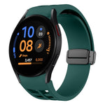 สายรัดนาฬิกาซิลิโคนแม่เหล็กพับหัวล็อกสีดำ Richard สำหรับ Samsung Galaxy Watch FE ขนาด 40 มม. สำหรับ Samsung Galaxy Watch 7 ขนาด 40 / 44 มม. สำหรับ Samsung Galaxy Watch 6 Classic ขนาด 43 / 47 มม.