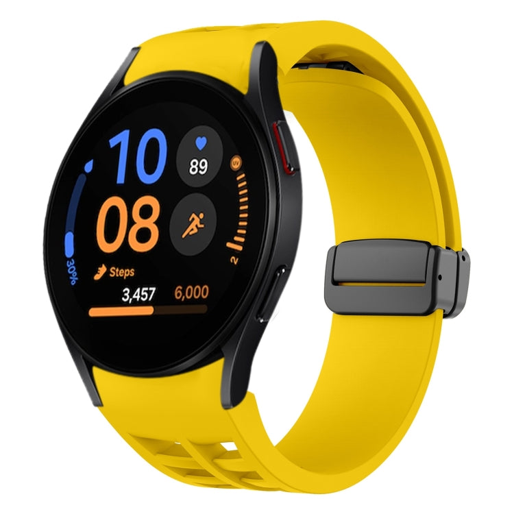 สายรัดนาฬิกาซิลิโคนแม่เหล็กพับหัวล็อกสีดำ Richard สำหรับ Samsung Galaxy Watch FE ขนาด 40 มม. สำหรับ Samsung Galaxy Watch 7 ขนาด 40 / 44 มม. สำหรับ Samsung Galaxy Watch 6 Classic ขนาด 43 / 47 มม.