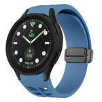 สายรัดนาฬิกาซิลิโคนแม่เหล็กพับหัวล็อกสีดำ Richard สำหรับ Samsung Galaxy Watch 6 ขนาด 40 / 44 มม. สำหรับ Samsung Galaxy Watch 5 Pro Golf Edition สำหรับ Samsung Galaxy Watch 5 Golf Edition