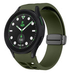 สายรัดนาฬิกาซิลิโคนแม่เหล็กพับหัวล็อกสีดำ Richard สำหรับ Samsung Galaxy Watch 6 ขนาด 40 / 44 มม. สำหรับ Samsung Galaxy Watch 5 Pro Golf Edition สำหรับ Samsung Galaxy Watch 5 Golf Edition