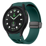 สายรัดนาฬิกาซิลิโคนแม่เหล็กพับหัวล็อกสีดำ Richard สำหรับ Samsung Galaxy Watch 6 ขนาด 40 / 44 มม. สำหรับ Samsung Galaxy Watch 5 Pro Golf Edition สำหรับ Samsung Galaxy Watch 5 Golf Edition