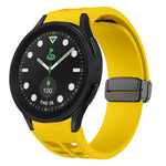 สายรัดนาฬิกาซิลิโคนแม่เหล็กพับหัวล็อกสีดำ Richard สำหรับ Samsung Galaxy Watch 6 ขนาด 40 / 44 มม. สำหรับ Samsung Galaxy Watch 5 Pro Golf Edition สำหรับ Samsung Galaxy Watch 5 Golf Edition