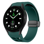 สายรัดนาฬิกาซิลิโคนแม่เหล็กพับหัวล็อกสีดำ Richard สำหรับ Samsung Galaxy Watch 6 ขนาด 40 / 44 มม. สำหรับ Samsung Galaxy Watch 5 Pro Golf Edition สำหรับ Samsung Galaxy Watch 5 Golf Edition