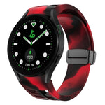 สายรัดนาฬิกาซิลิโคนแม่เหล็กพับหัวล็อกสีดำ Richard สำหรับ Samsung Galaxy Watch 6 ขนาด 40 / 44 มม. สำหรับ Samsung Galaxy Watch 5 Pro Golf Edition สำหรับ Samsung Galaxy Watch 5 Golf Edition