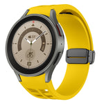 สายรัดนาฬิกาซิลิโคนแม่เหล็กพับหัวล็อกสีดำ Richard สำหรับ Samsung Galaxy Watch 5 ขนาด 40 / 44 มม. สำหรับ Samsung Galaxy Watch 5 Pro ขนาด 45 มม. สำหรับ Samsung Galaxy Watch 4 ขนาด 40 / 44 มม.