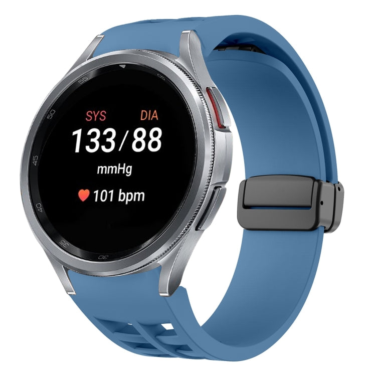 สายรัดนาฬิกาซิลิโคนแม่เหล็กพับหัวล็อกสีดำ Richard สำหรับ Samsung Galaxy Watch FE ขนาด 40 มม. สำหรับ Samsung Galaxy Watch 7 ขนาด 40 / 44 มม. สำหรับ Samsung Galaxy Watch 6 Classic ขนาด 43 / 47 มม.