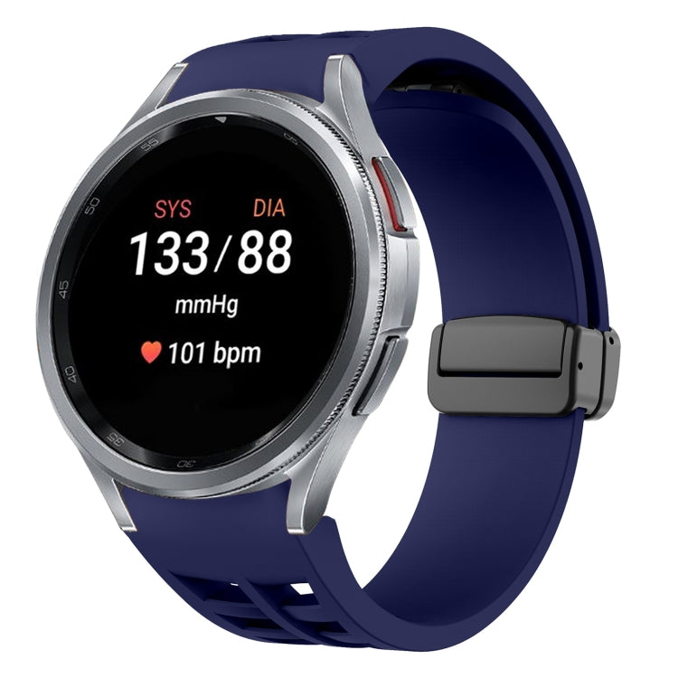สายรัดนาฬิกาซิลิโคนแม่เหล็กพับหัวล็อกสีดำ Richard สำหรับ Samsung Galaxy Watch FE ขนาด 40 มม. สำหรับ Samsung Galaxy Watch 7 ขนาด 40 / 44 มม. สำหรับ Samsung Galaxy Watch 6 Classic ขนาด 43 / 47 มม.