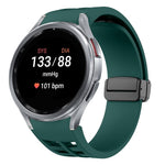 สายรัดนาฬิกาซิลิโคนแม่เหล็กพับหัวล็อกสีดำ Richard สำหรับ Samsung Galaxy Watch FE ขนาด 40 มม. สำหรับ Samsung Galaxy Watch 7 ขนาด 40 / 44 มม. สำหรับ Samsung Galaxy Watch 6 Classic ขนาด 43 / 47 มม.