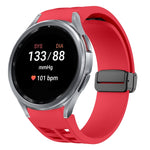 สายรัดนาฬิกาซิลิโคนแม่เหล็กพับหัวล็อกสีดำ Richard สำหรับ Samsung Galaxy Watch FE ขนาด 40 มม. สำหรับ Samsung Galaxy Watch 7 ขนาด 40 / 44 มม. สำหรับ Samsung Galaxy Watch 6 Classic ขนาด 43 / 47 มม.
