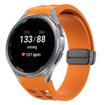 สายรัดนาฬิกาซิลิโคนแม่เหล็กพับหัวล็อกสีดำ Richard สำหรับ Samsung Galaxy Watch FE ขนาด 40 มม. สำหรับ Samsung Galaxy Watch 7 ขนาด 40 / 44 มม. สำหรับ Samsung Galaxy Watch 6 Classic ขนาด 43 / 47 มม.
