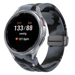 สายรัดนาฬิกาซิลิโคนแม่เหล็กพับหัวล็อกสีดำ Richard สำหรับ Samsung Galaxy Watch FE ขนาด 40 มม. สำหรับ Samsung Galaxy Watch 7 ขนาด 40 / 44 มม. สำหรับ Samsung Galaxy Watch 6 Classic ขนาด 43 / 47 มม.