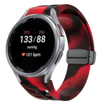 สายรัดนาฬิกาซิลิโคนแม่เหล็กพับหัวล็อกสีดำ Richard สำหรับ Samsung Galaxy Watch FE ขนาด 40 มม. สำหรับ Samsung Galaxy Watch 7 ขนาด 40 / 44 มม. สำหรับ Samsung Galaxy Watch 6 Classic ขนาด 43 / 47 มม.