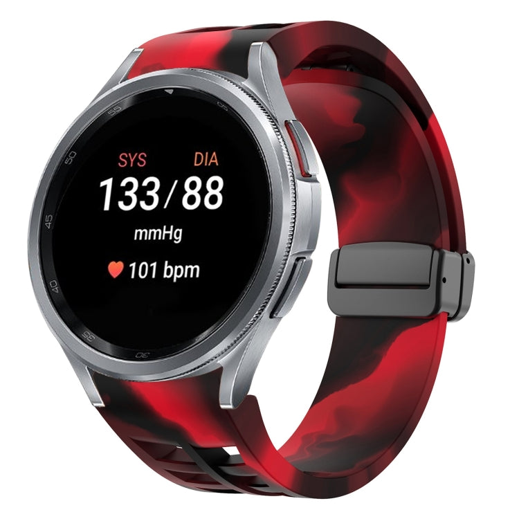 สายรัดนาฬิกาซิลิโคนแม่เหล็กพับหัวล็อกสีดำ Richard สำหรับ Samsung Galaxy Watch FE ขนาด 40 มม. สำหรับ Samsung Galaxy Watch 7 ขนาด 40 / 44 มม. สำหรับ Samsung Galaxy Watch 6 Classic ขนาด 43 / 47 มม.