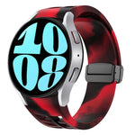 สายรัดนาฬิกาซิลิโคนแม่เหล็กพับหัวล็อกสีดำ Richard สำหรับ Samsung Galaxy Watch 6 ขนาด 40 / 44 มม. สำหรับ Samsung Galaxy Watch 5 Pro Golf Edition สำหรับ Samsung Galaxy Watch 5 Golf Edition
