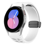 สายรัดนาฬิกาซิลิโคนแม่เหล็กพับหัวล็อกสีดำ Richard สำหรับ Samsung Galaxy Watch 5 ขนาด 40 / 44 มม. สำหรับ Samsung Galaxy Watch 5 Pro ขนาด 45 มม. สำหรับ Samsung Galaxy Watch 4 ขนาด 40 / 44 มม.