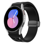 สายรัดนาฬิกาซิลิโคนแม่เหล็กพับหัวล็อกสีดำ Richard สำหรับ Samsung Galaxy Watch 5 ขนาด 40 / 44 มม. สำหรับ Samsung Galaxy Watch 5 Pro ขนาด 45 มม. สำหรับ Samsung Galaxy Watch 4 ขนาด 40 / 44 มม.