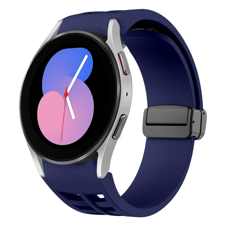 สายรัดนาฬิกาซิลิโคนแม่เหล็กพับหัวล็อกสีดำ Richard สำหรับ Samsung Galaxy Watch 5 ขนาด 40 / 44 มม. สำหรับ Samsung Galaxy Watch 5 Pro ขนาด 45 มม. สำหรับ Samsung Galaxy Watch 4 ขนาด 40 / 44 มม.