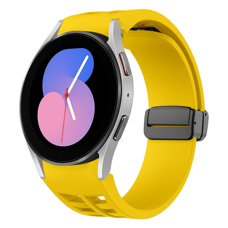 สายรัดนาฬิกาซิลิโคนแม่เหล็กพับหัวล็อกสีดำ Richard สำหรับ Samsung Galaxy Watch 5 ขนาด 40 / 44 มม. สำหรับ Samsung Galaxy Watch 5 Pro ขนาด 45 มม. สำหรับ Samsung Galaxy Watch 4 ขนาด 40 / 44 มม.