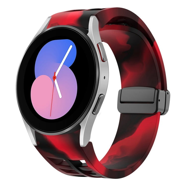 สายรัดนาฬิกาซิลิโคนแม่เหล็กพับหัวล็อกสีดำ Richard สำหรับ Samsung Galaxy Watch 5 ขนาด 40 / 44 มม. สำหรับ Samsung Galaxy Watch 5 Pro ขนาด 45 มม. สำหรับ Samsung Galaxy Watch 4 ขนาด 40 / 44 มม.