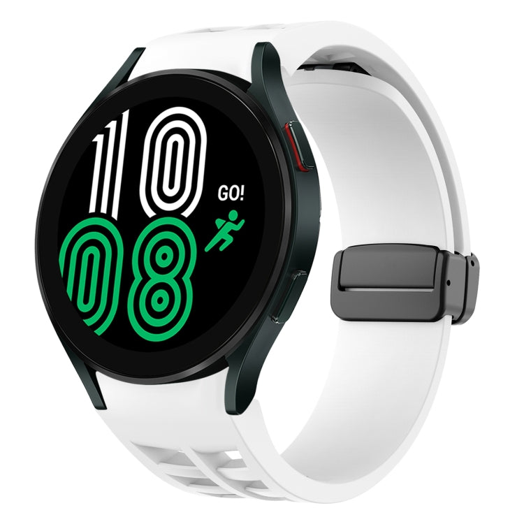 สายรัดนาฬิกาซิลิโคนแม่เหล็กพับหัวล็อกสีดำ Richard สำหรับ Samsung Galaxy Watch 5 ขนาด 40 / 44 มม. สำหรับ Samsung Galaxy Watch 5 Pro ขนาด 45 มม. สำหรับ Samsung Galaxy Watch 4 ขนาด 40 / 44 มม.