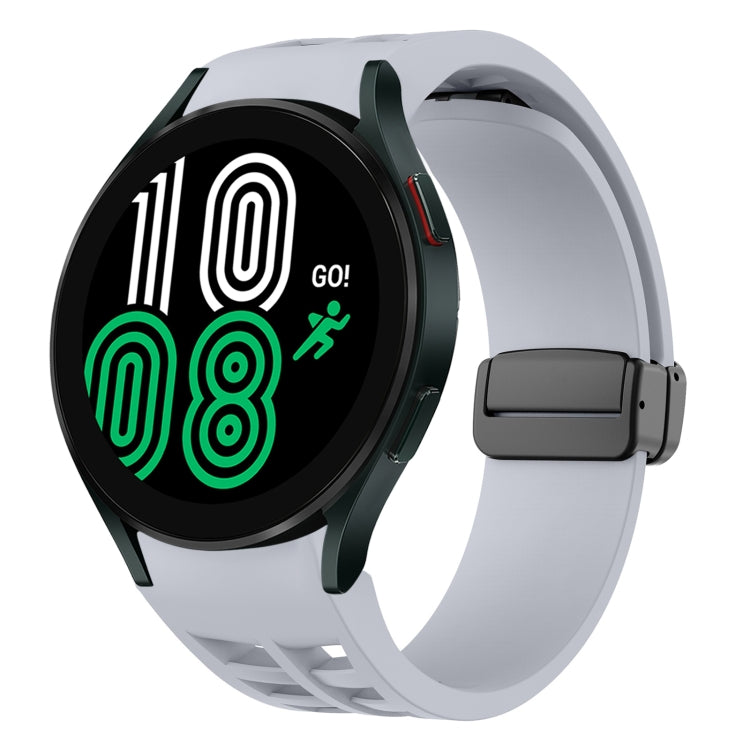 สายรัดนาฬิกาซิลิโคนแม่เหล็กพับหัวล็อกสีดำ Richard สำหรับ Samsung Galaxy Watch 5 ขนาด 40 / 44 มม. สำหรับ Samsung Galaxy Watch 5 Pro ขนาด 45 มม. สำหรับ Samsung Galaxy Watch 4 ขนาด 40 / 44 มม.
