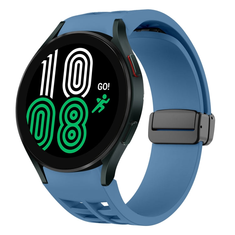 สายรัดนาฬิกาซิลิโคนแม่เหล็กพับหัวล็อกสีดำ Richard สำหรับ Samsung Galaxy Watch 5 ขนาด 40 / 44 มม. สำหรับ Samsung Galaxy Watch 5 Pro ขนาด 45 มม. สำหรับ Samsung Galaxy Watch 4 ขนาด 40 / 44 มม.