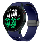สายรัดนาฬิกาซิลิโคนแม่เหล็กพับหัวล็อกสีดำ Richard สำหรับ Samsung Galaxy Watch 5 ขนาด 40 / 44 มม. สำหรับ Samsung Galaxy Watch 5 Pro ขนาด 45 มม. สำหรับ Samsung Galaxy Watch 4 ขนาด 40 / 44 มม.