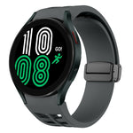 สายรัดนาฬิกาซิลิโคนแม่เหล็กพับหัวล็อกสีดำ Richard สำหรับ Samsung Galaxy Watch 5 ขนาด 40 / 44 มม. สำหรับ Samsung Galaxy Watch 5 Pro ขนาด 45 มม. สำหรับ Samsung Galaxy Watch 4 ขนาด 40 / 44 มม.