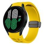 สายรัดนาฬิกาซิลิโคนแม่เหล็กพับหัวล็อกสีดำ Richard สำหรับ Samsung Galaxy Watch 5 ขนาด 40 / 44 มม. สำหรับ Samsung Galaxy Watch 5 Pro ขนาด 45 มม. สำหรับ Samsung Galaxy Watch 4 ขนาด 40 / 44 มม.