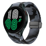 สายรัดนาฬิกาซิลิโคนแม่เหล็กพับหัวล็อกสีดำ Richard สำหรับ Samsung Galaxy Watch 5 ขนาด 40 / 44 มม. สำหรับ Samsung Galaxy Watch 5 Pro ขนาด 45 มม. สำหรับ Samsung Galaxy Watch 4 ขนาด 40 / 44 มม.