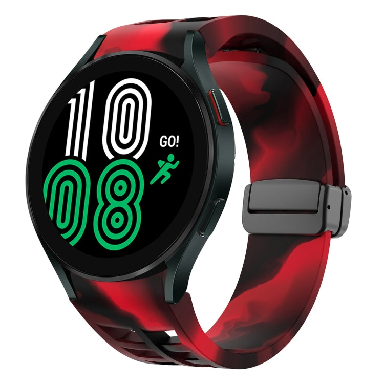 สายรัดนาฬิกาซิลิโคนแม่เหล็กพับหัวล็อกสีดำ Richard สำหรับ Samsung Galaxy Watch 5 ขนาด 40 / 44 มม. สำหรับ Samsung Galaxy Watch 5 Pro ขนาด 45 มม. สำหรับ Samsung Galaxy Watch 4 ขนาด 40 / 44 มม.