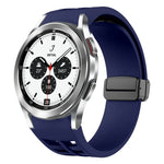 Richard Magnetic Folding Black Buckle Silicone Watch Band, For Samsung Galaxy Watch 4 classic 42 / 46mm