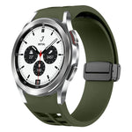 Richard Magnetic Folding Black Buckle Silicone Watch Band, For Samsung Galaxy Watch 4 classic 42 / 46mm