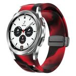 Richard Magnetic Folding Black Buckle Silicone Watch Band, For Samsung Galaxy Watch 4 classic 42 / 46mm