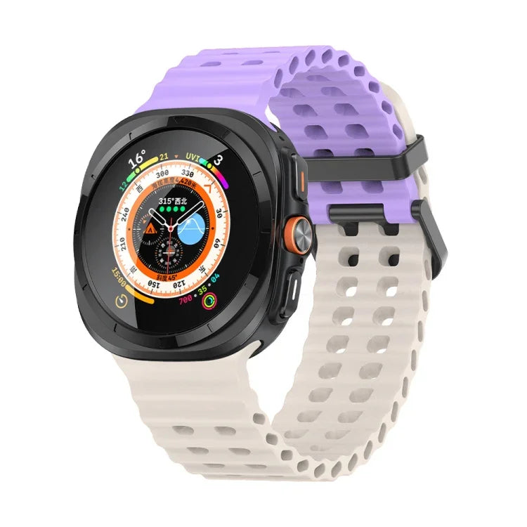 สายซิลิโคนรูสองแถวลายมหาสมุทร สำหรับ Samsung Galaxy Watch Ultra 47mm / Ultra 2025