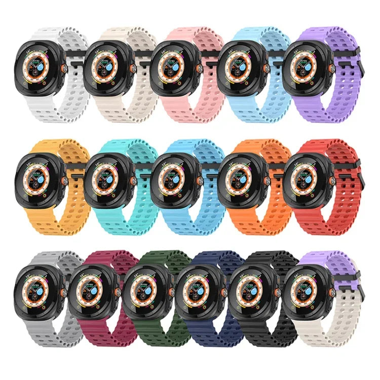 สายซิลิโคนรูสองแถวลายมหาสมุทร สำหรับ Samsung Galaxy Watch Ultra 47mm / Ultra 2025