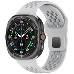 สายรัดนาฬิกาซิลิโคนสีทึบแบบรูสำหรับ Samsung Galaxy Watch Ultra 47mm หัวเข็มขัดสี่เหลี่ยม