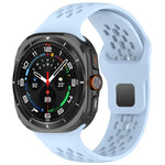 สายรัดนาฬิกาซิลิโคนสีทึบแบบรูสำหรับ Samsung Galaxy Watch Ultra 47mm หัวเข็มขัดสี่เหลี่ยม