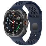 สายรัดนาฬิกาซิลิโคนสีทึบแบบรูสำหรับ Samsung Galaxy Watch Ultra 47mm หัวเข็มขัดสี่เหลี่ยม