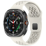 สายรัดนาฬิกาซิลิโคนสีทึบแบบรูสำหรับ Samsung Galaxy Watch Ultra 47mm หัวเข็มขัดสี่เหลี่ยม