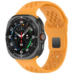 สายรัดนาฬิกาซิลิโคนสีทึบแบบรูสำหรับ Samsung Galaxy Watch Ultra 47mm หัวเข็มขัดสี่เหลี่ยม